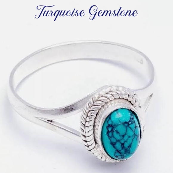 🎊HP🎊 Turquoise Gemstone Handmade Minimalist Boho Ring - Picture 2 of 5